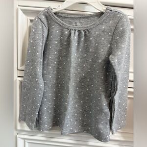 Carter's Gray Dot Long Sleeve Top with White Polka Dots